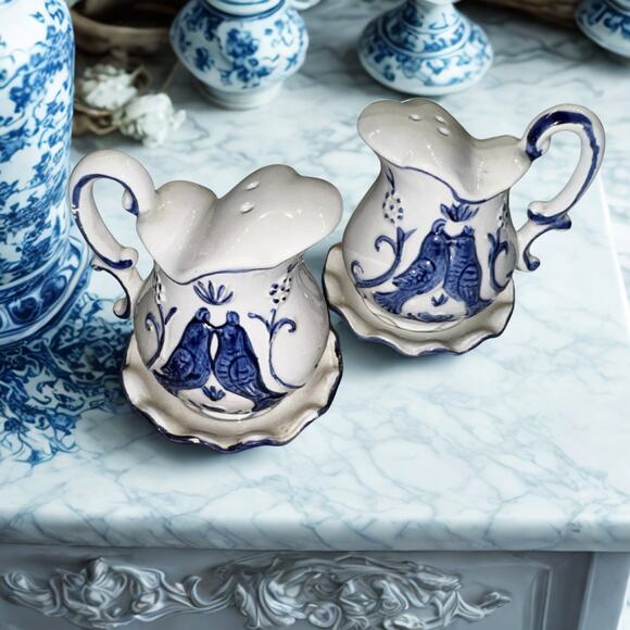 Vintage Inarco Japan Blue Bird Salt & Pepper Shakers | 1960s Ceramic Set - Picture 5 of 8